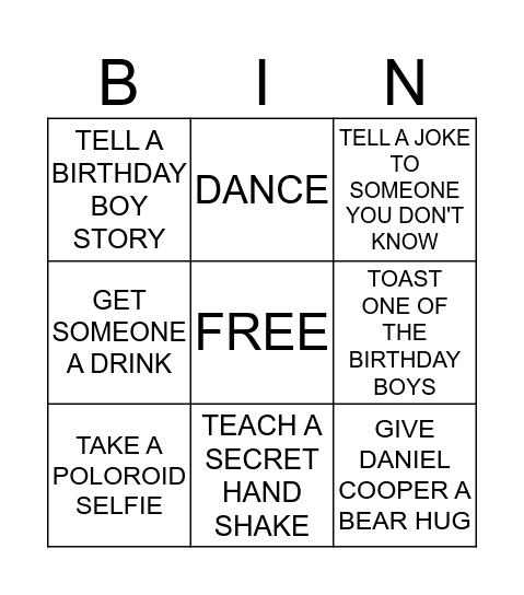 BINGO Card