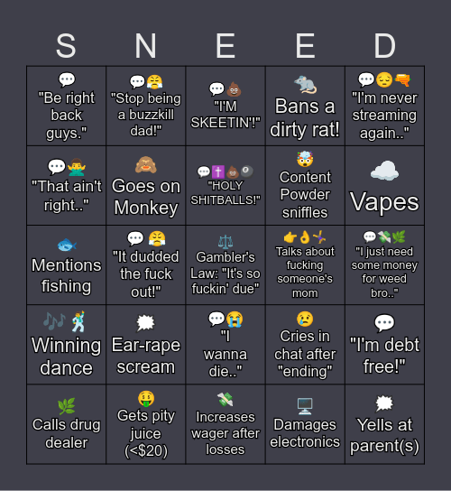 "What's the RTP on this card?" Bingo Card