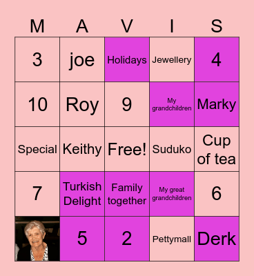 NANNY MAVIS'S BINGO Card