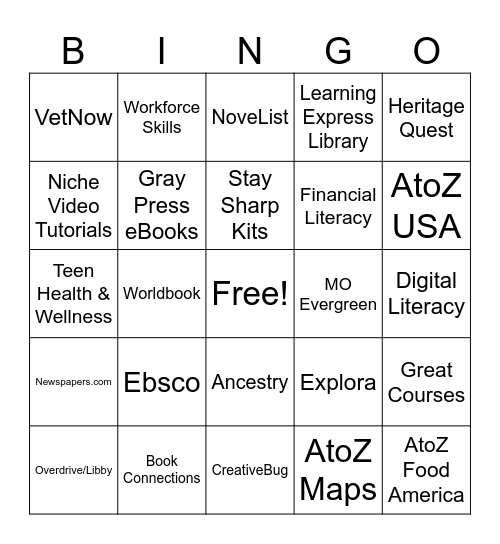 HRLS Bingo Card