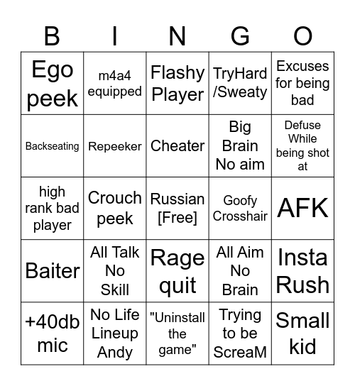 CS2 BINGO (SAVAGEBARAKA) Bingo Card