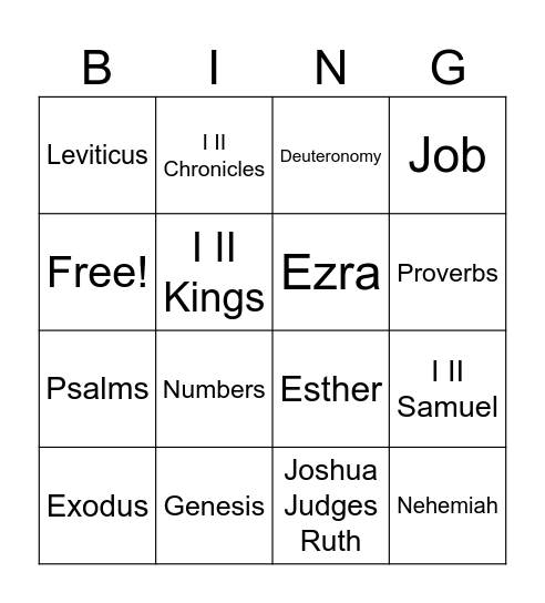 Old Testament I Bingo Card