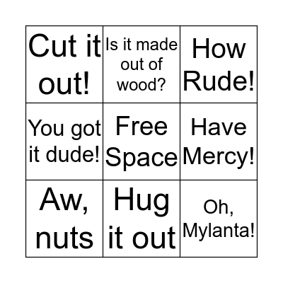 Full House Bingo Card