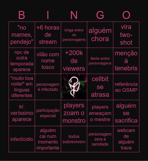 Ordem Paranormal: Quarentena Bingo Card