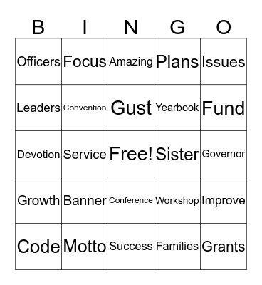 ALTRUSA Bingo Card