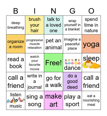 Relaxation Techniques Bingo Card