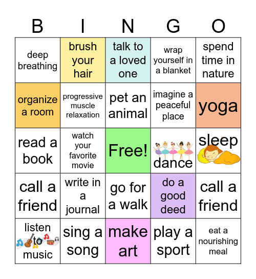 Relaxation Techniques Bingo Card