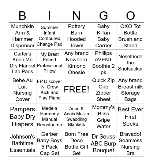 OHHHH BOY!  Christine and Axel's Baby Shower Bingo Card