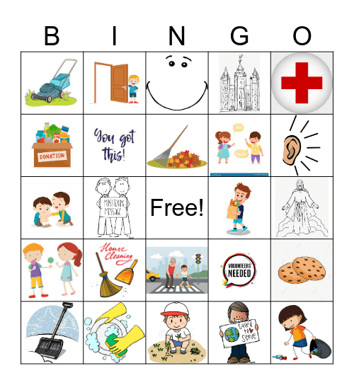 Serving Others Bingo Card