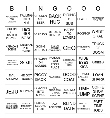 K-DRAMA WATCHING Bingo Card