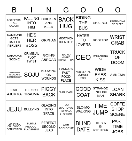 K-DRAMA WATCHING Bingo Card