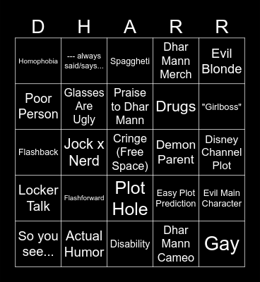 Dhar Mann Bingo Card