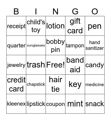 MOPs Purse Bingo Card