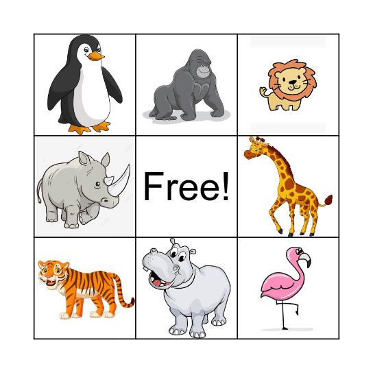 ZOO Bingo Card