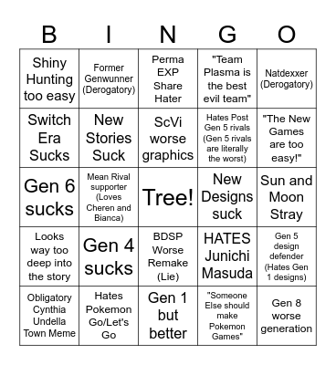 Gen 5 Stan Simulator Bingo Card