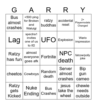 Desert Busingo Bingo Card