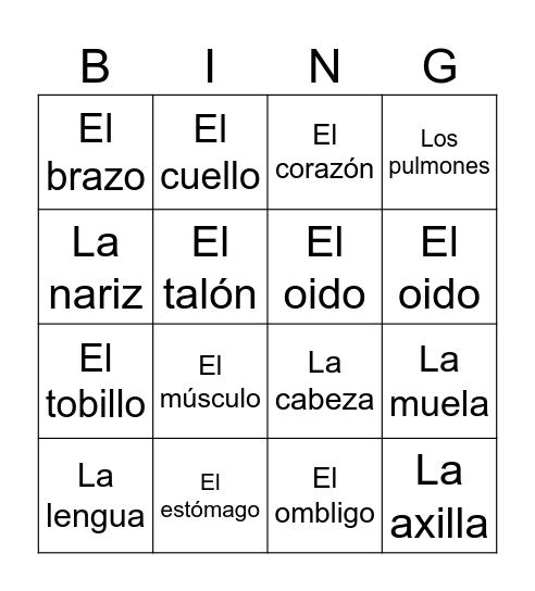B I N G O Bingo Card