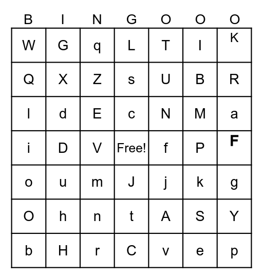 Sight Word Review Bingo Card