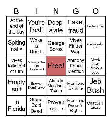 DeSantis Bingo Card