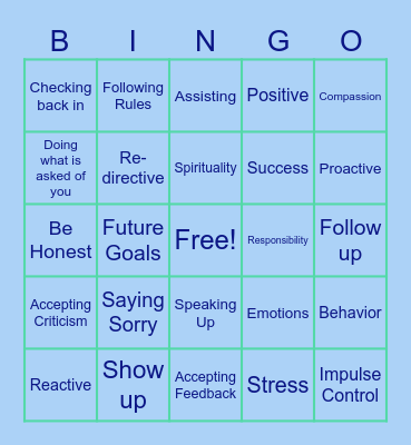 Accountability Bingo Card