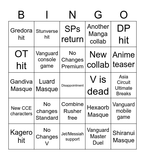 BTGSP Bingo Card