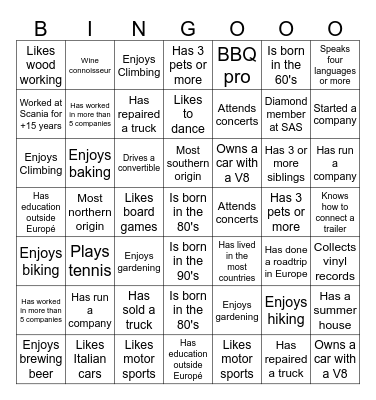 Mingle with KFE Bingo Card