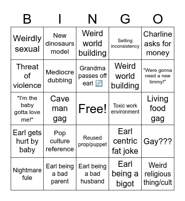 Dinosaurs (1991) Bingo Card