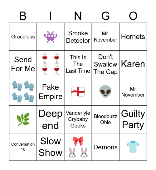 The National Laurel Edition Bingo Card