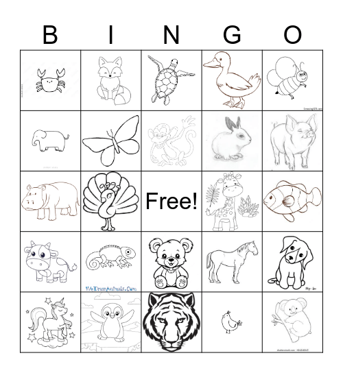 animal Bingo Card