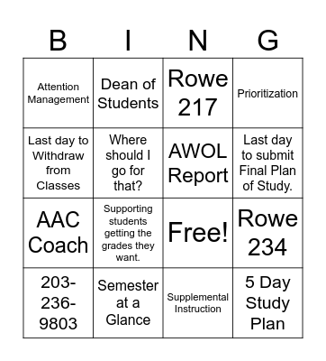 AAC Bingo Card