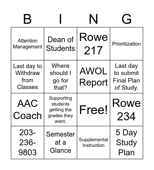 AAC Bingo Card