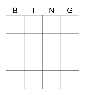 Aficiones Bingo Card