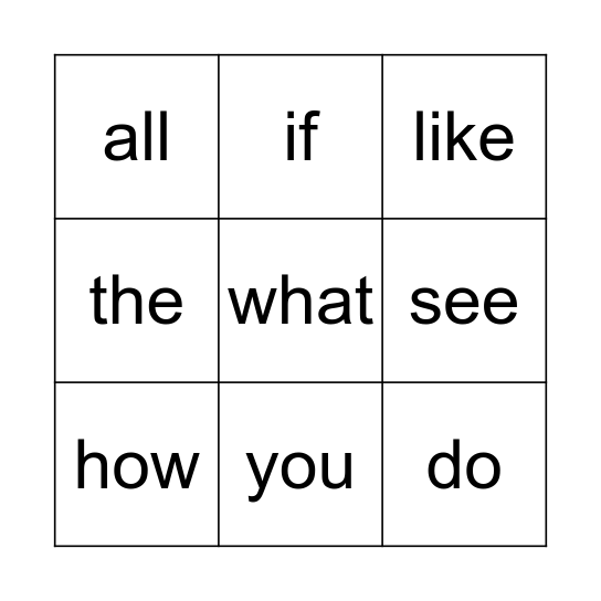 BINGO Card