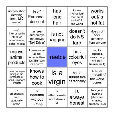 Are you my type? Bingo Card