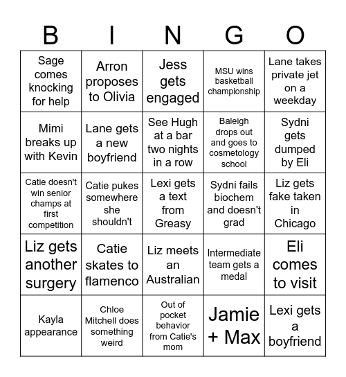 2023 - 2024 Bingo Card
