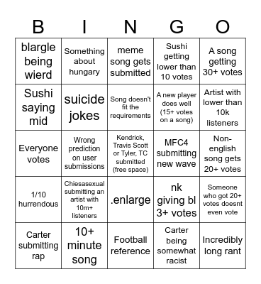 ML Bingo Card