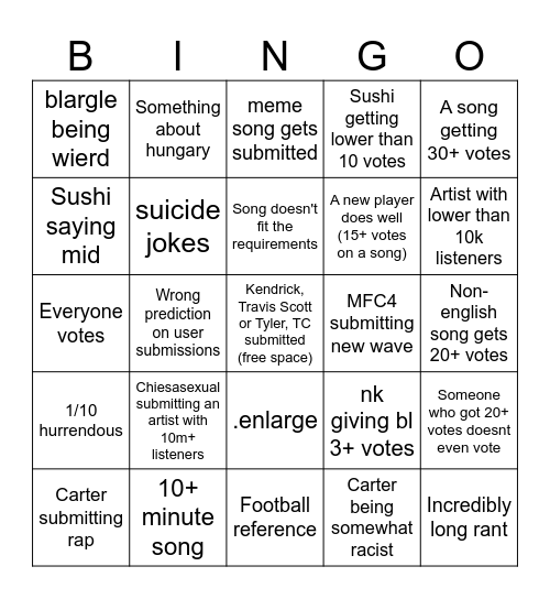 ML Bingo Card