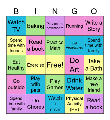 Nyah's Habit 7: Sharpen The Saw Bingo Card