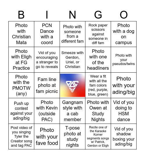 AKA Bingo Card