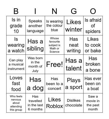 Find Someone Who... Bingo Card