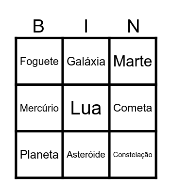 SISTEMA SOLAR Bingo Card