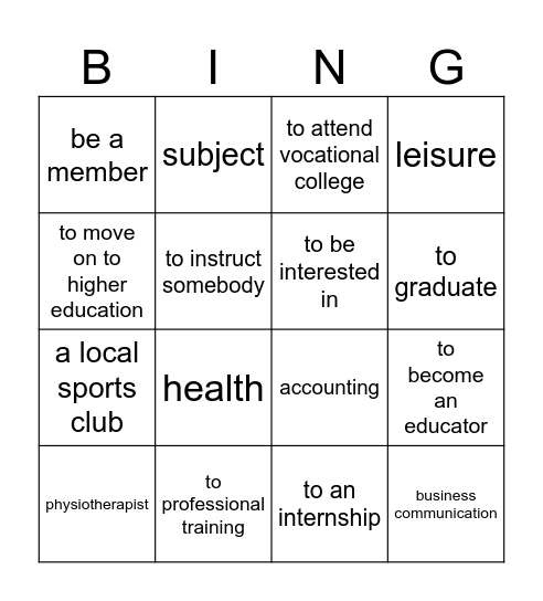 SP23 Bingo Card