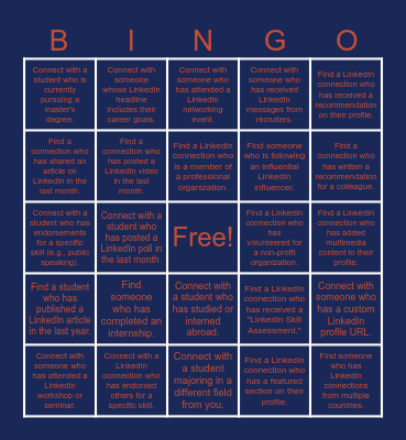 LinkedIn Bingo Card