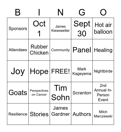 Showing Up BINGO! Bingo Card