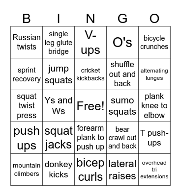 iStroll Bingo! Bingo Card