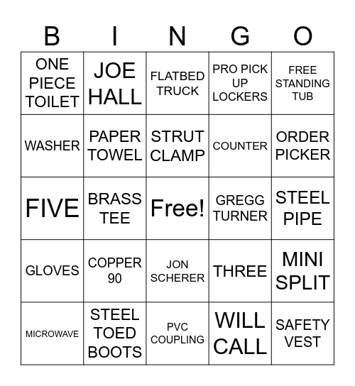 DFW YE BINGO Card