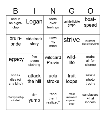 Pringo Bingo Card