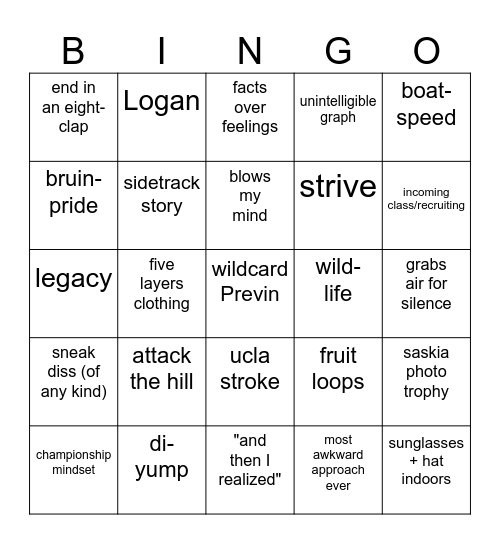 Pringo Bingo Card