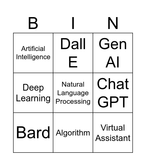 All things AI & UX Bingo Card