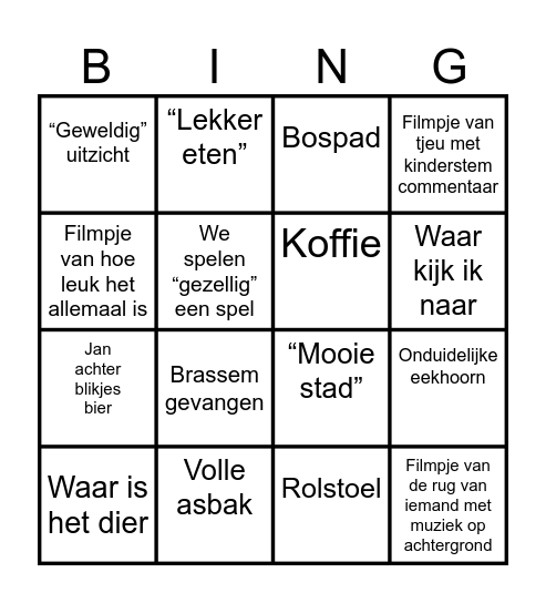 slechte foto bingo Card